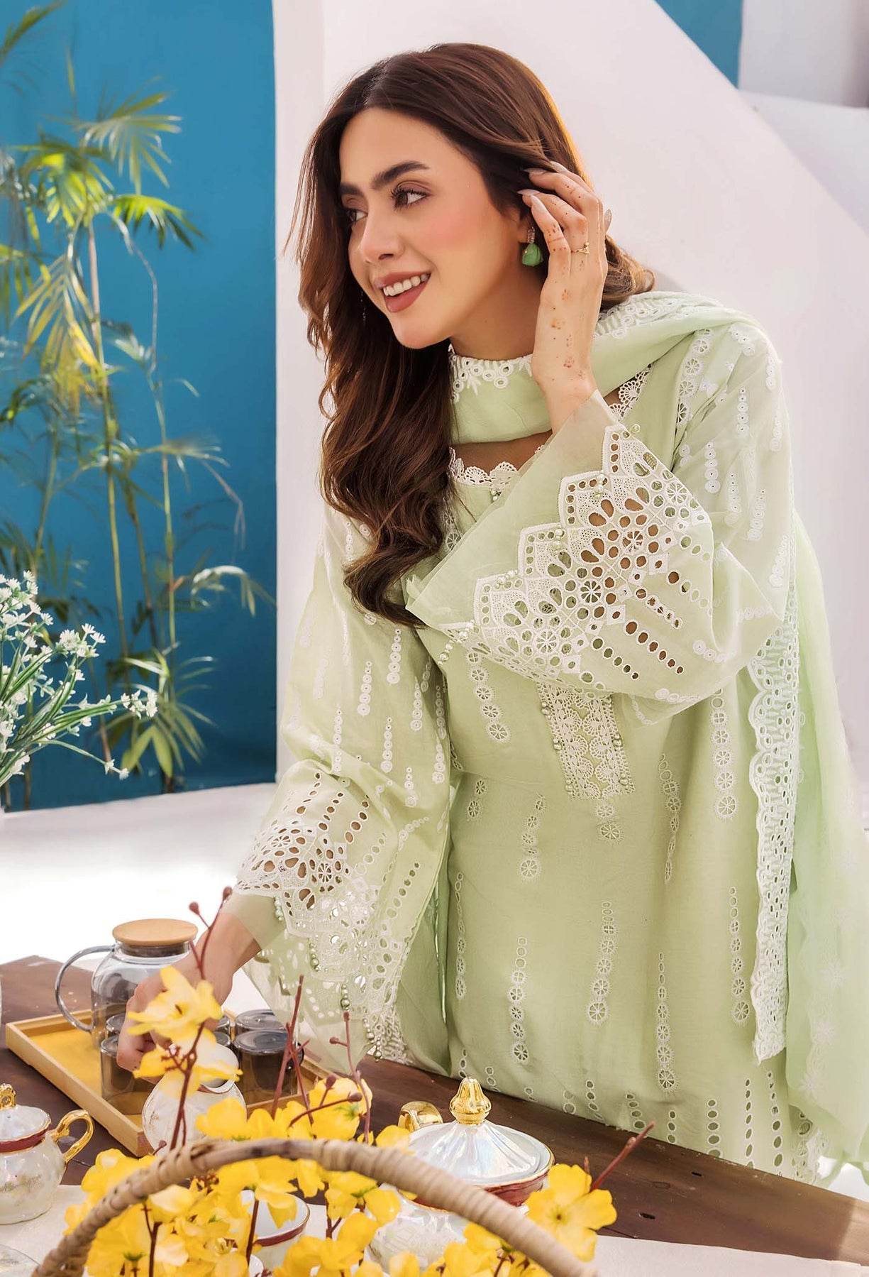 Adans Libas Stella Unstitched Chikankari Lawn 3 Piece - Jotey