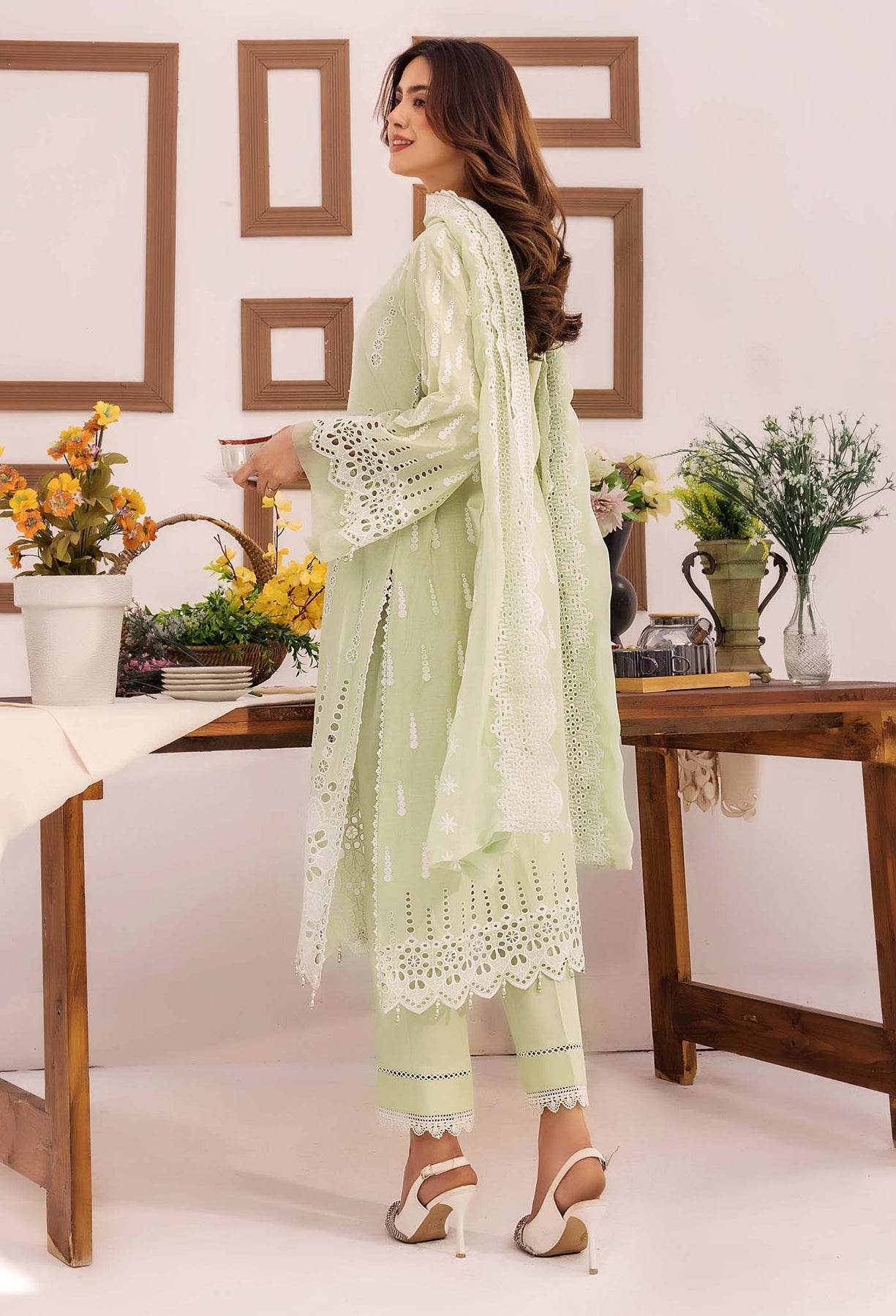 Adans Libas Stella Unstitched Chikankari Lawn 3 Piece - Jotey