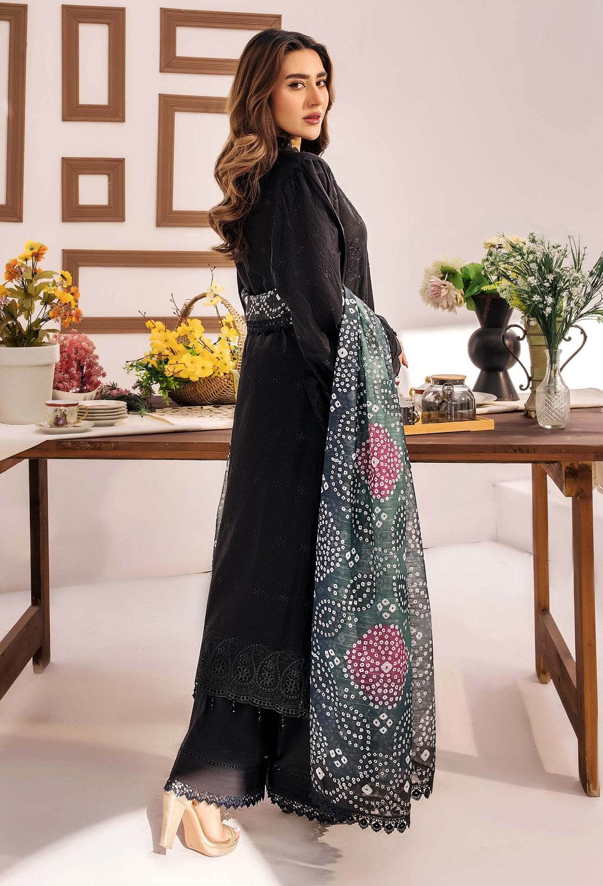 Adans Libas Stella Unstitched Chikankari Lawn 3 Piece - Jotey