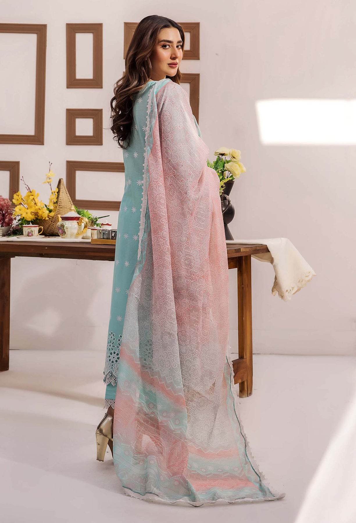 Adans Libas Stella Unstitched Chikankari Lawn 3 Piece - Jotey