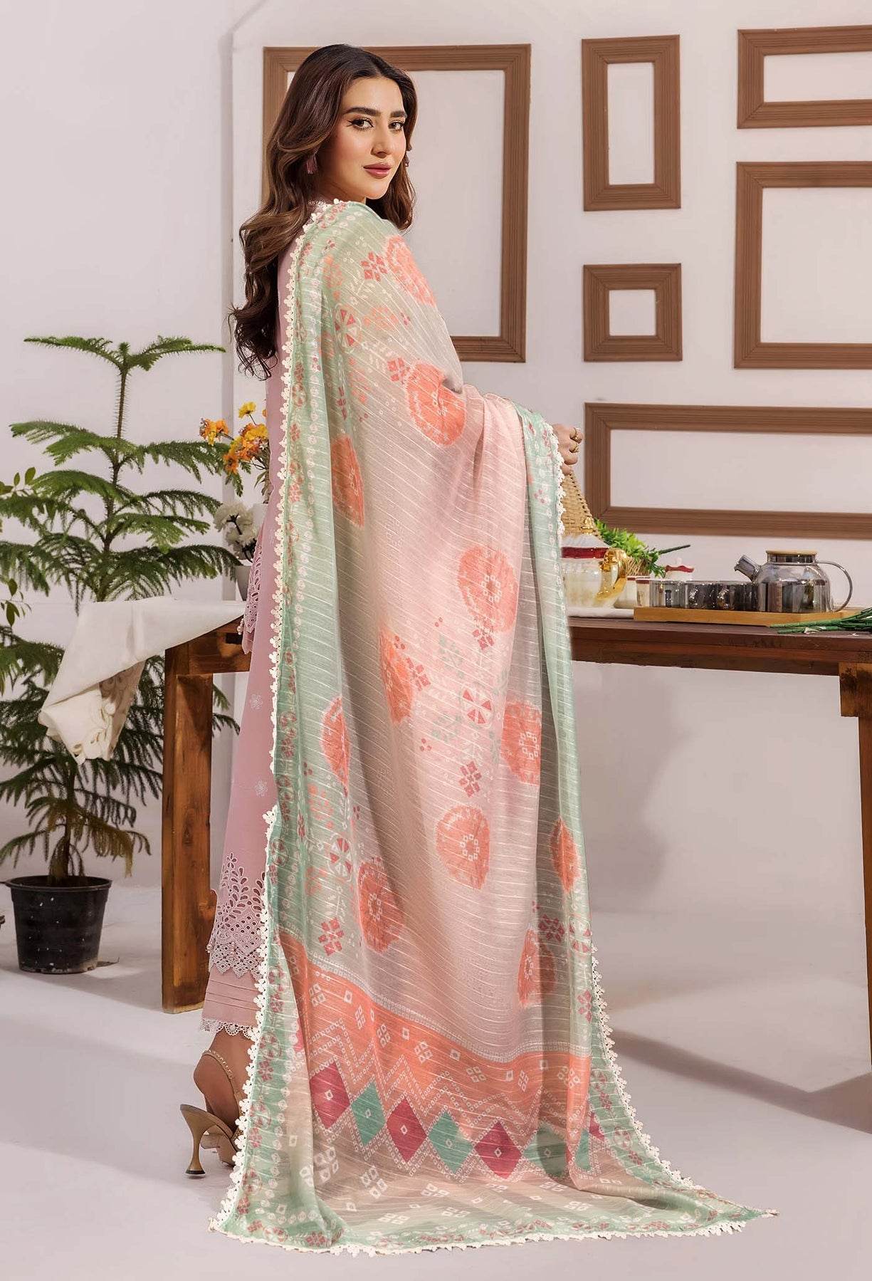 Adans Libas Stella Unstitched Chikankari Lawn 3 Piece - Jotey