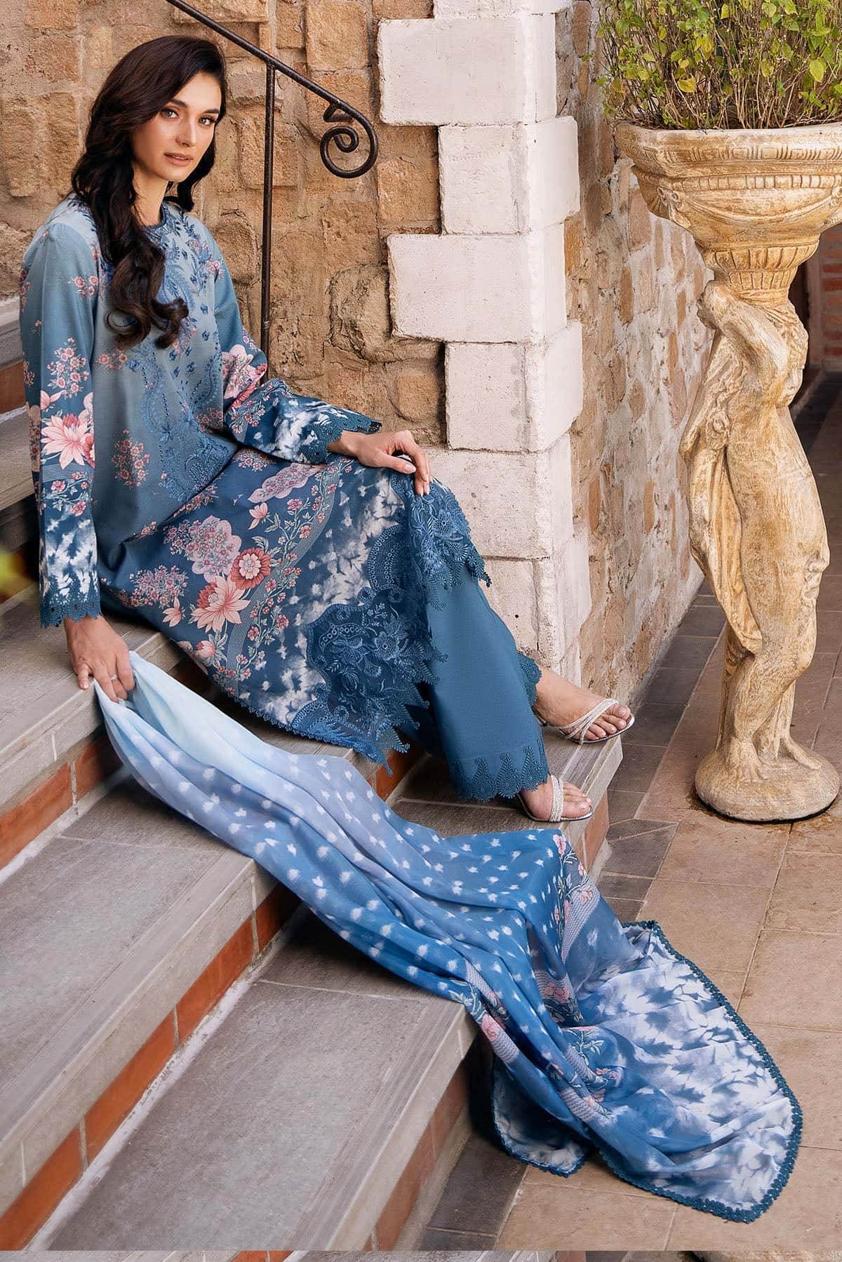 AFROZEH Damask The Holiday Edit'25 Embroidered Lawn 3pcs - Jotey