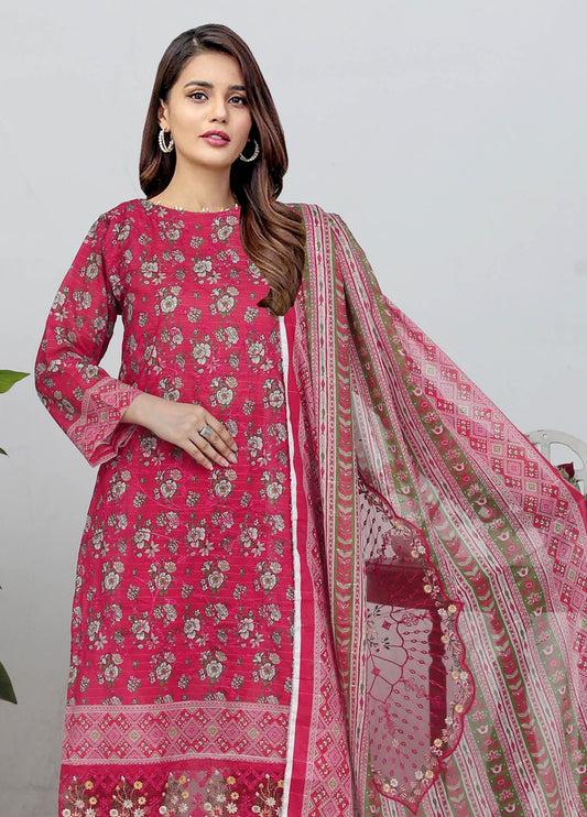 Sui Dhaga Embroidered Printed Lawn Unstitched 3pcs