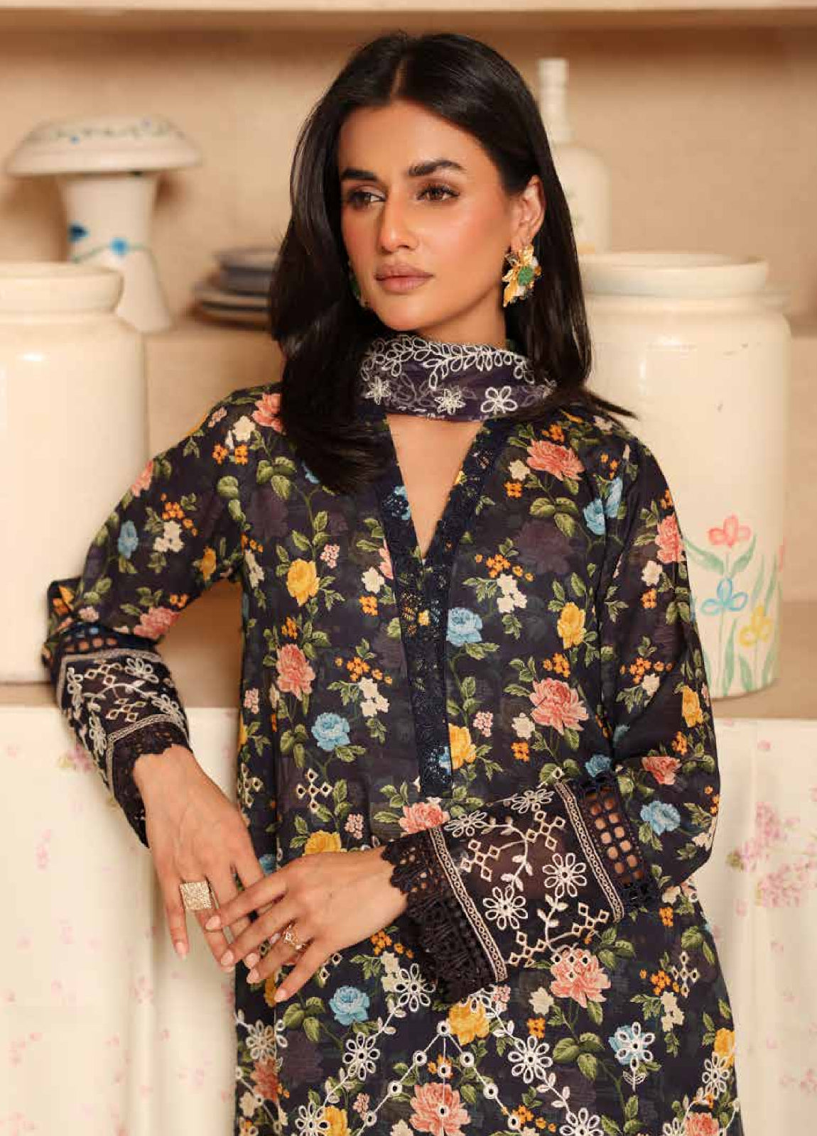 Aleeha by Johra Embroidered Chikankari + Printed Lawn Unstitched 3Pcs