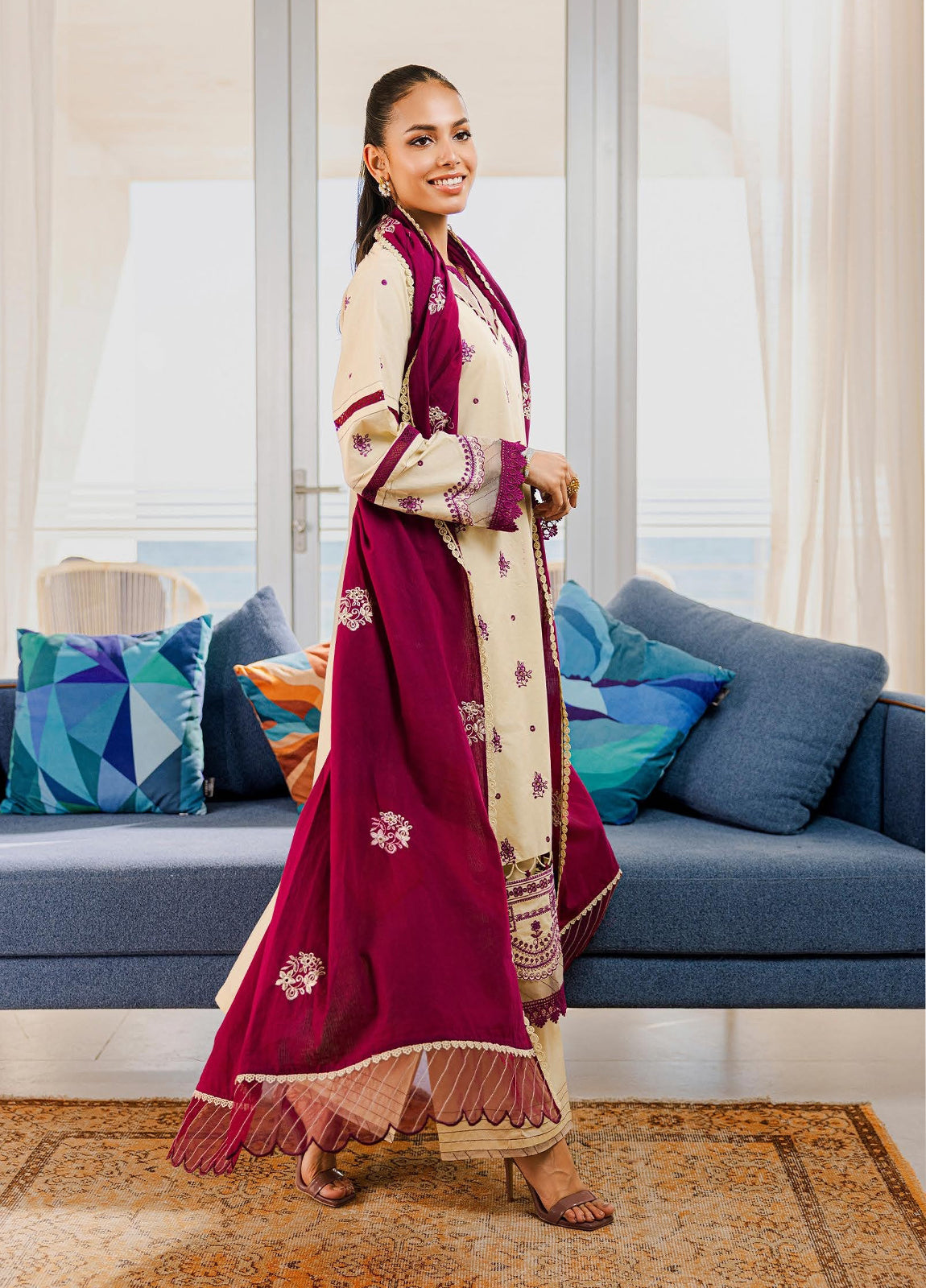 Zellbury Chikankari Embroidered Lawn Unstitched 3Pcs