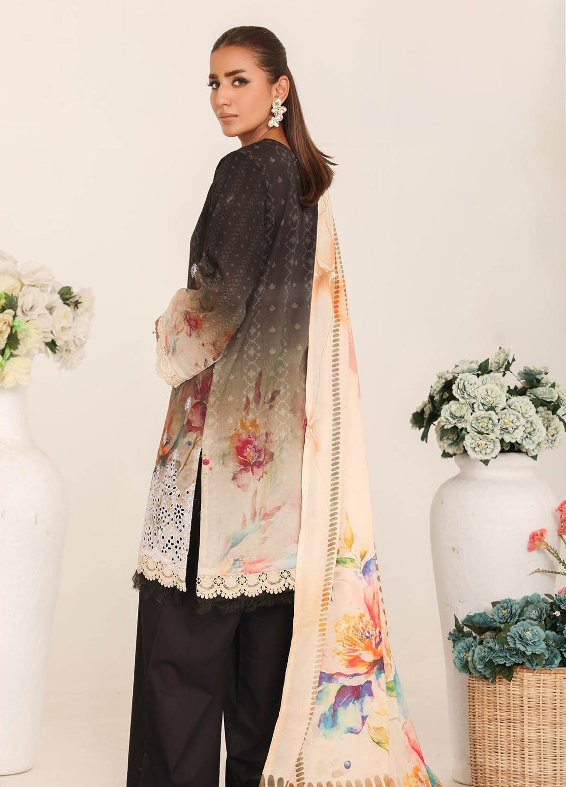 Inshal by Johra Chikankari + Printed Lawn Unstitched 3Pcs