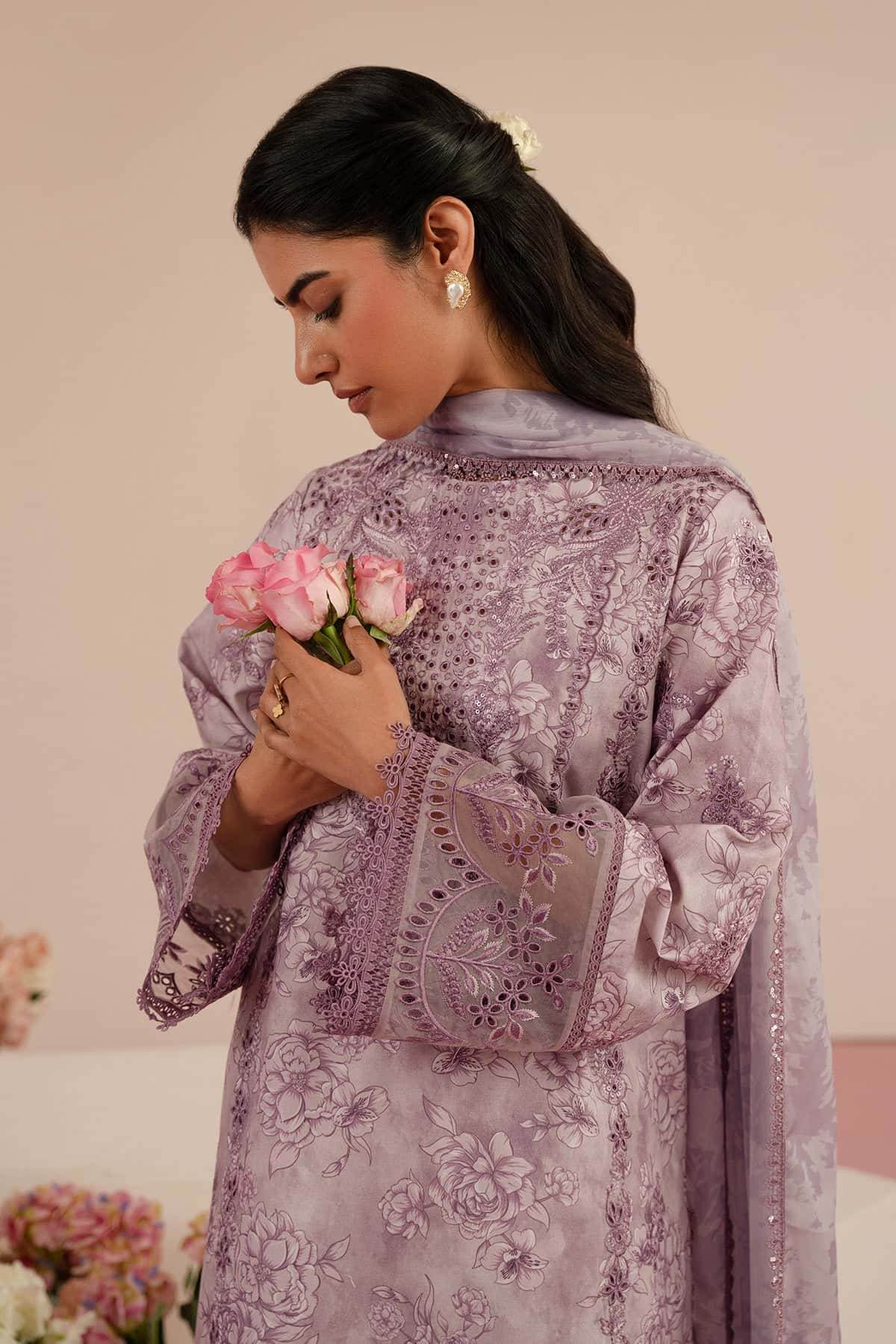 Floral Charm By Afrozeh Embroidered Lawn Unstitched 3pcs - Jotey
