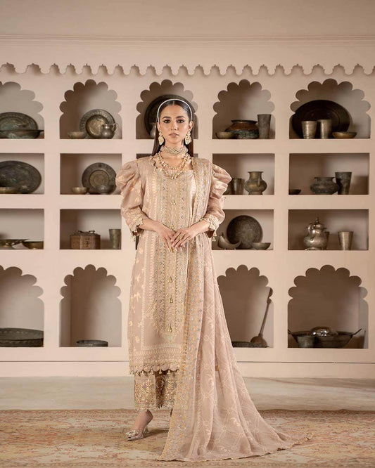 Sunshine Bloom By Alzohaib Premium Printed Embroidered Unstitched 3pcs - Jotey