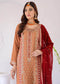 Zahikah By Bin Hameed Luxury Embroidered Chiffon Untitched 3pcs - Jotey