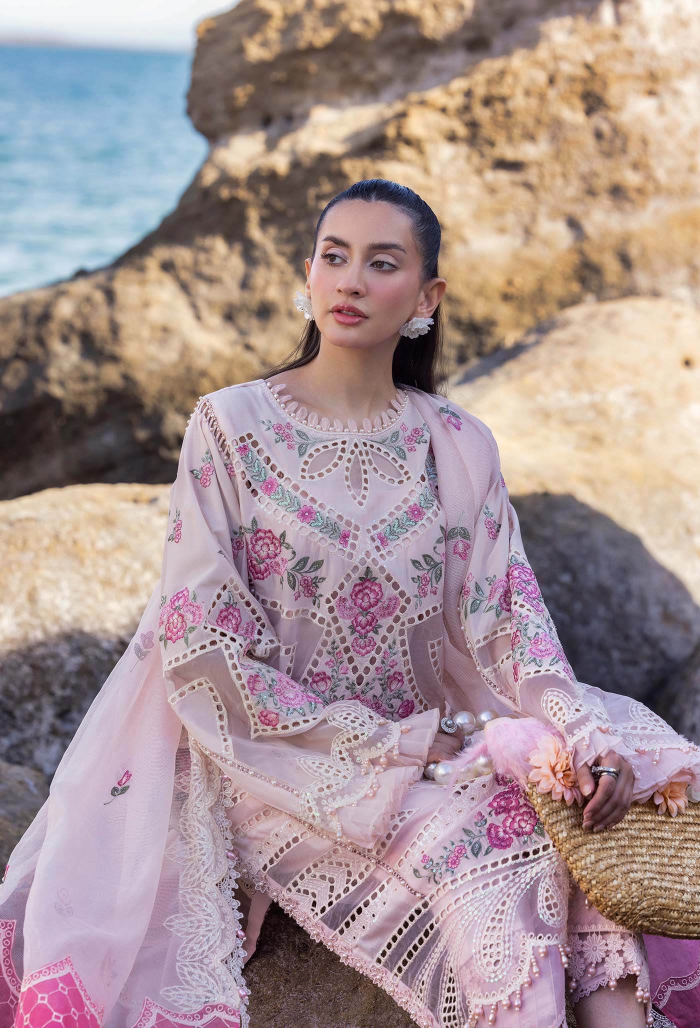 Adans Libas Lasserkari Embroidered Premium Lawn Unstitched 3 Piece - Jotey