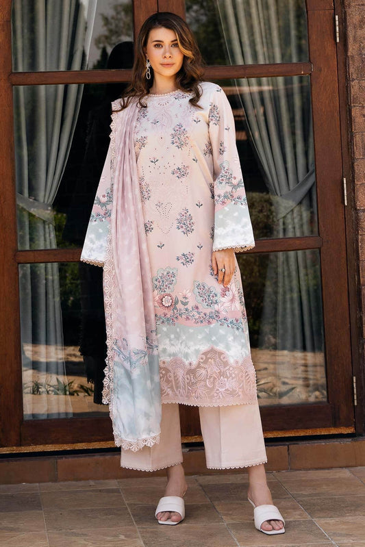 AFROZEH Damask The Holiday Edit'25 Embroidered Lawn 3pcs - Jotey