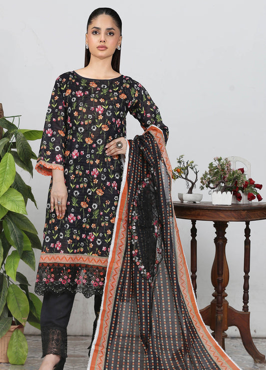 Sui Dhaga Embroidered Printed Lawn Unstitched 3pcs