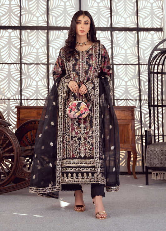 Seraphina Embroidered Luxury Organza Festive Formal Stitched 3pcs