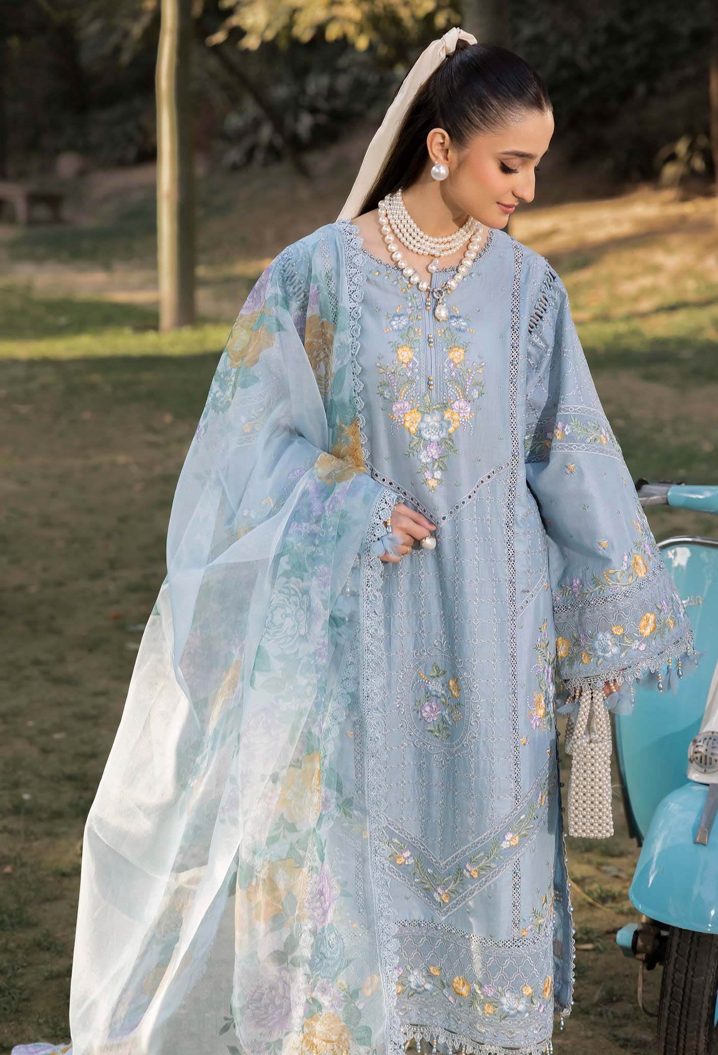 Adans Libas Gull Rukh Unstitched Lawn 3 Piece - Jotey