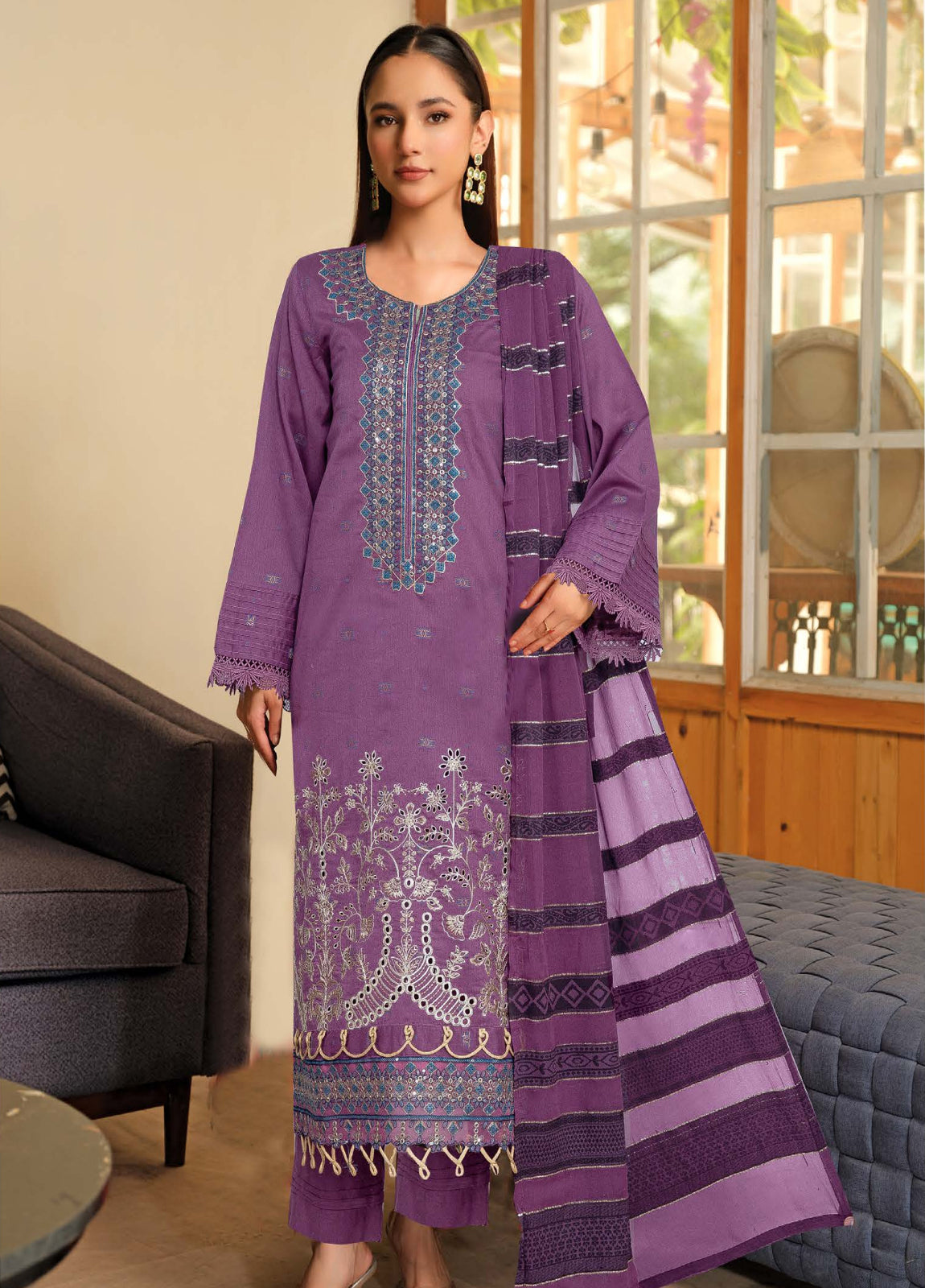 Feeha by Johra Embroidered Jaquard Lawn Unstitched 3Pcs