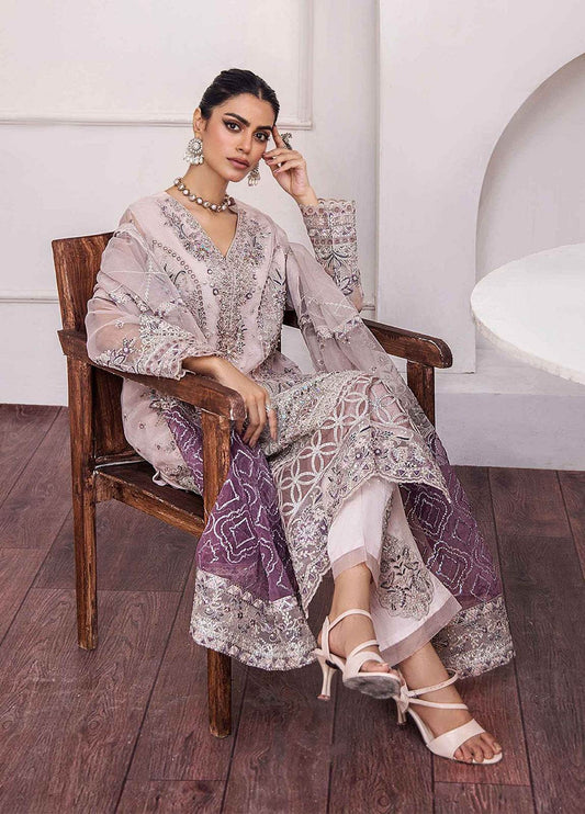 ZA Clothes Gulshan Embroidered Organza Ready to wear 3pcs - Jotey