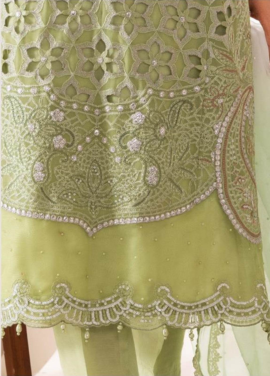 Zoya By ZA Clothes Embroidered Chiffon Semi-Stitched 3pcs - Jotey