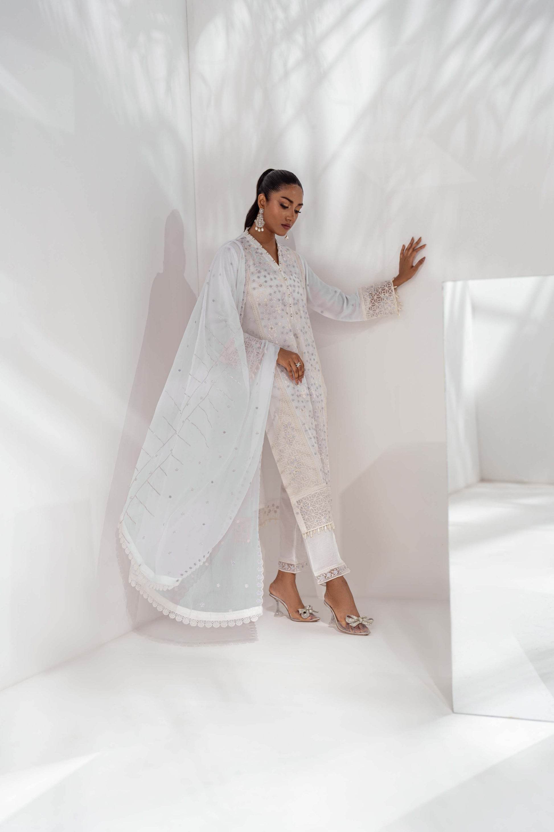 Mehru By Guzel Embroidered Stitched Chiffon 3pcs - Jotey