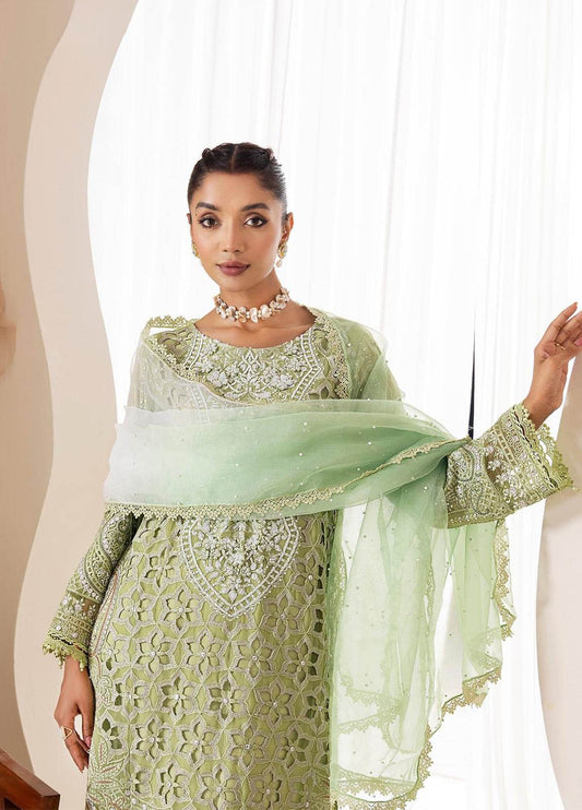 Zoya By ZA Clothes Embroidered Chiffon Semi-Stitched 3pcs - Jotey