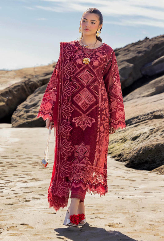 Adans Libas Lasserkari Embroidered Premium Lawn Unstitched 3 Piece - Jotey