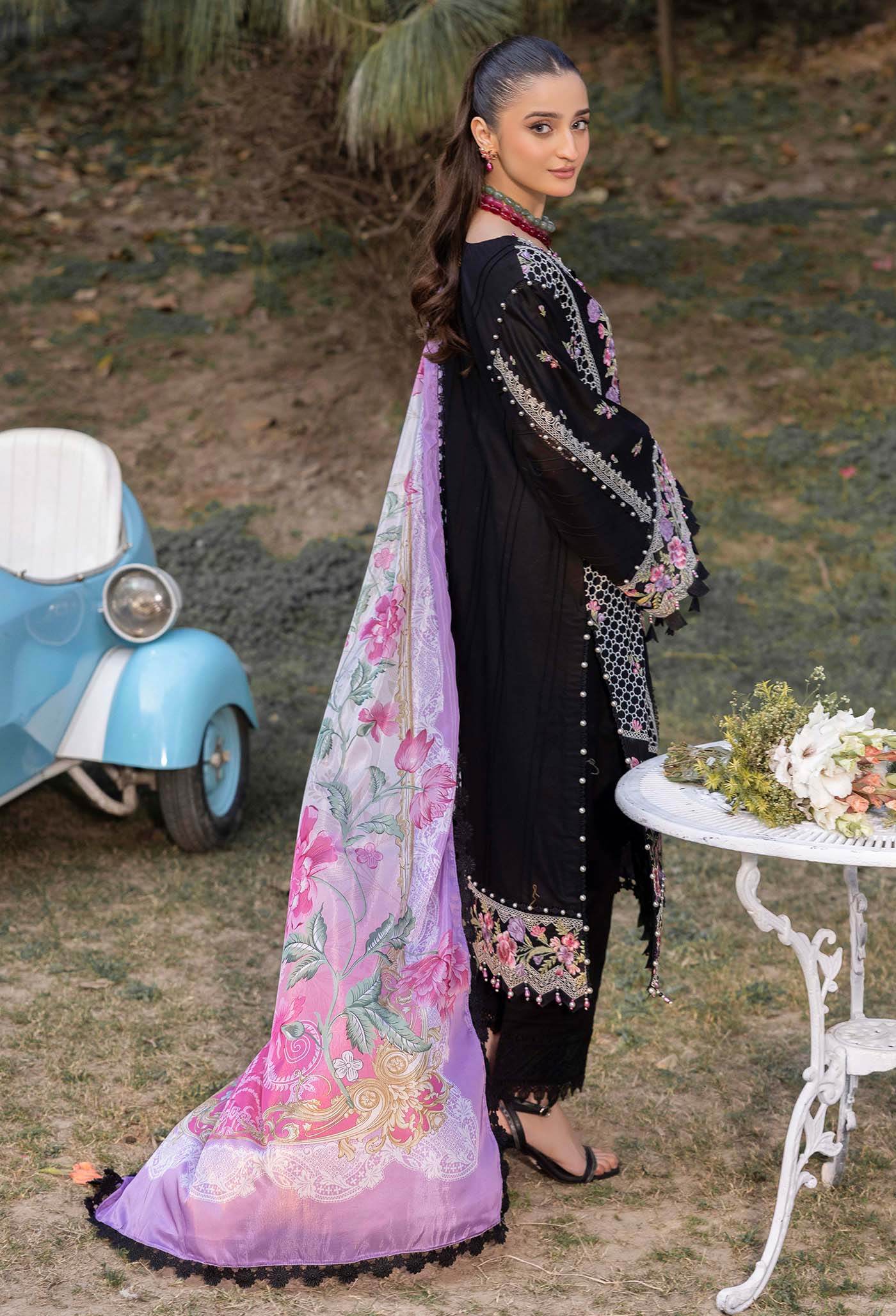 Adans Libas Gull Rukh Unstitched Lawn 3 Piece - Jotey