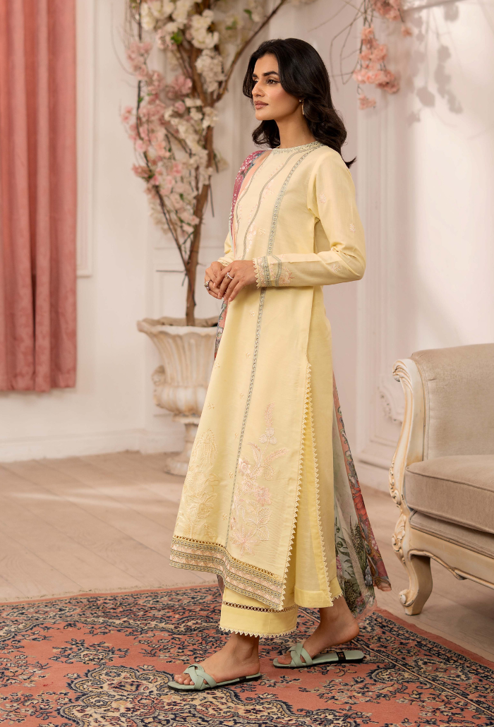 Inara By Humdum Embroidered Lawn'25 Unstitched 3pcs