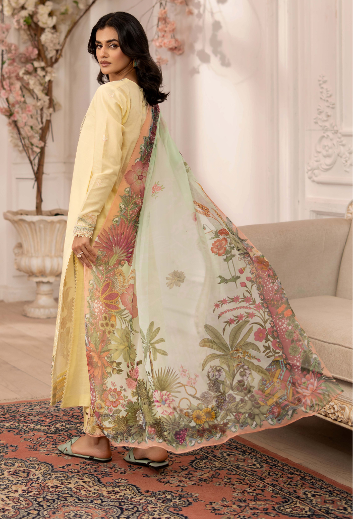 Inara By Humdum Embroidered Lawn'25 Unstitched 3pcs