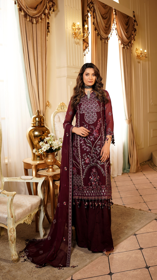 Farmaish By Zebtan Vol 7 Embroidered Chiffon Unstitched 3pcs