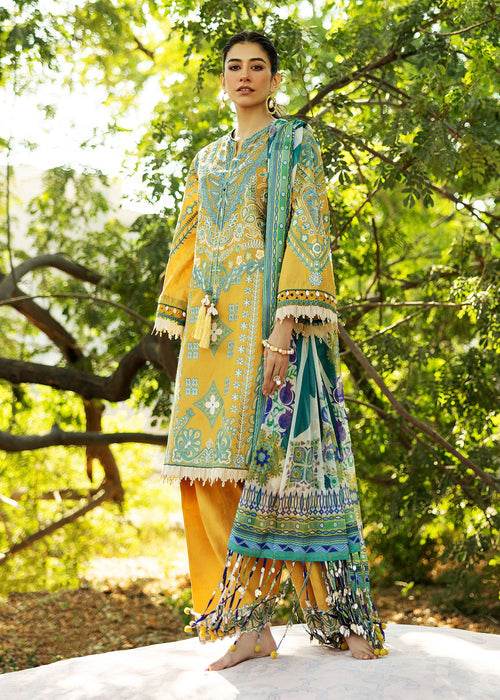 Siraa By Sadaf Fawad Khan Luxury Embroidered Lawn'25 Unstitched 3pcs - Jotey