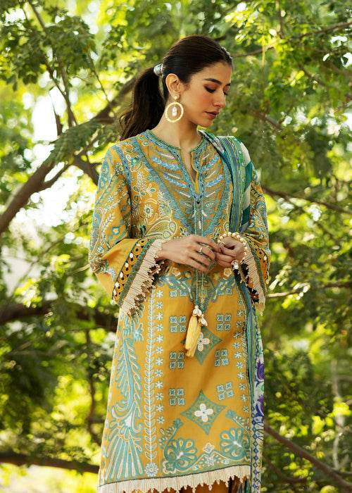 Siraa By Sadaf Fawad Khan Luxury Embroidered Lawn'25 Unstitched 3pcs - Jotey