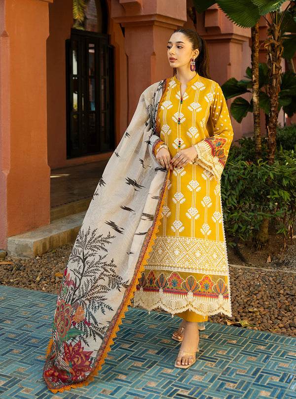 Zainab Chottani Chikankari'25 Unstitched Lawn 3pcs - Jotey