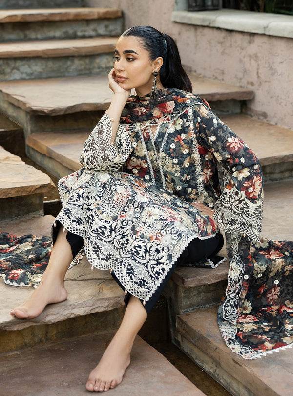 Zainab Chottani Chikankari'25 Unstitched Lawn 3pcs - Jotey