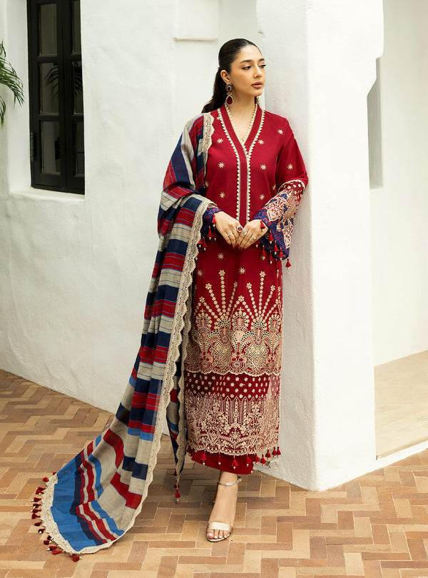 Zainab Chottani Chikankari'25 Unstitched Lawn 3pcs - Jotey