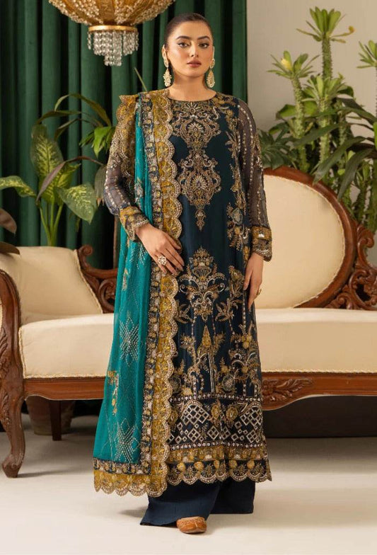 HOC By Humdum Vol-01 Luxury Embroidered Organza Unstitched 3pcs - Jotey