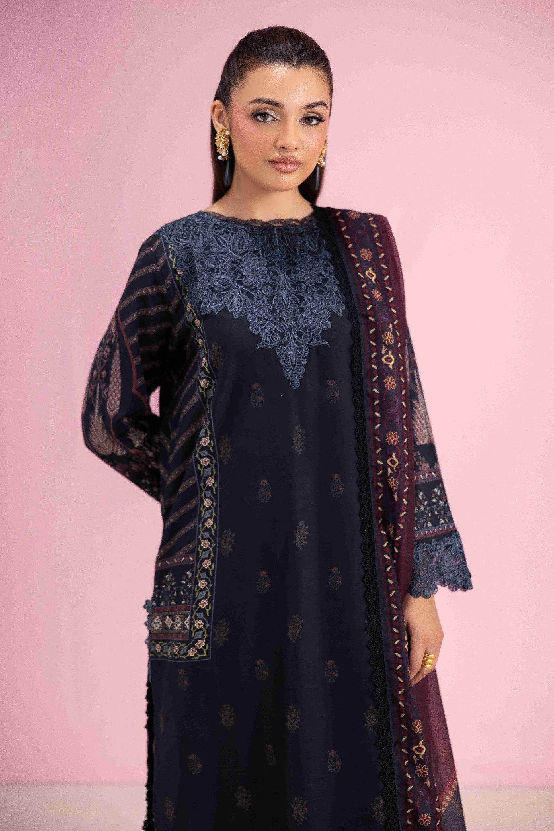 Aabyaan Eid Pret'25 Embroidered Stitched 3pcs - Jotey