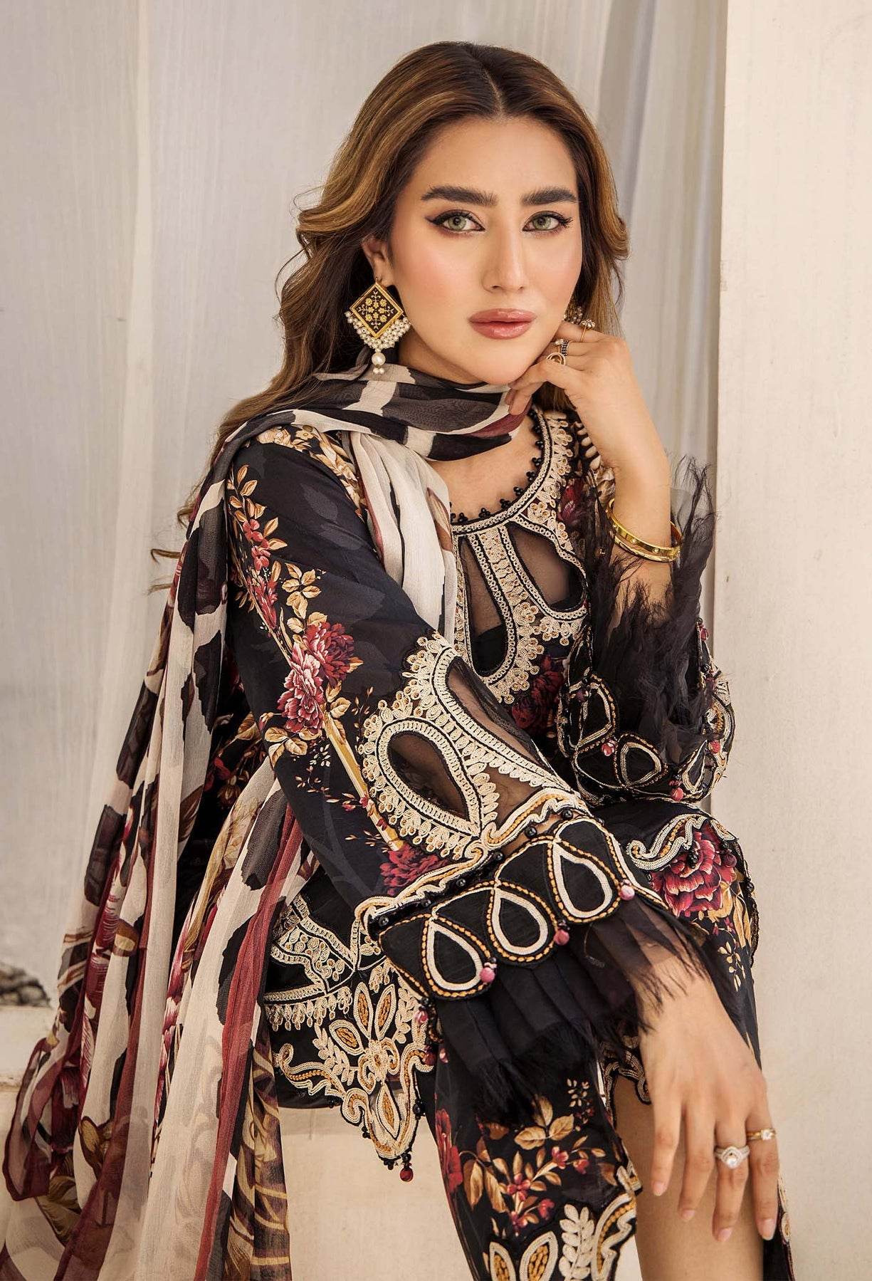 Adan's Libas Prints Unstitched Lawn 3 Piece - Jotey