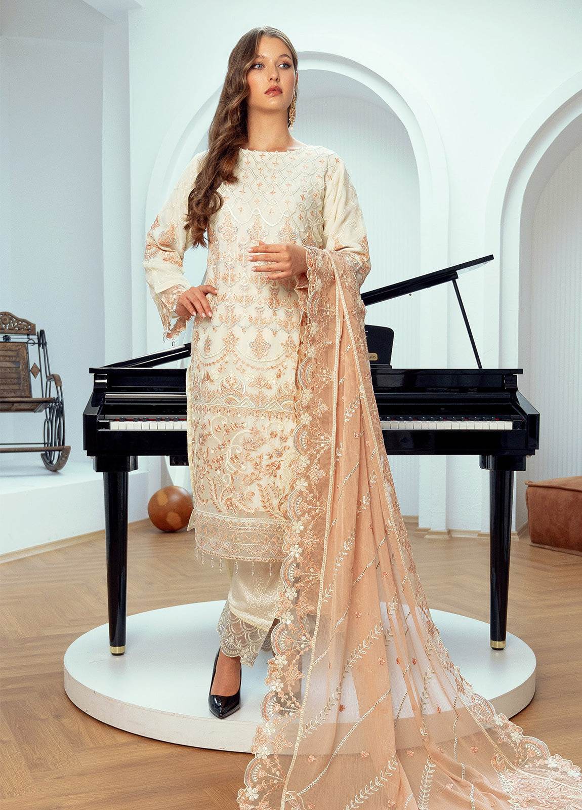 MEHRIMA By Noori Stitched Chiffon Luxury 3pcs - Jotey