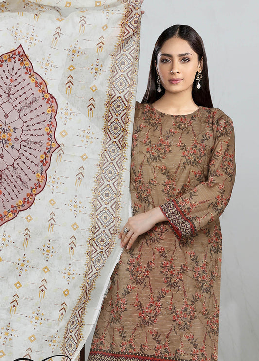 Sui Dhaga Embroidered Printed Lawn Unstitched 3pcs