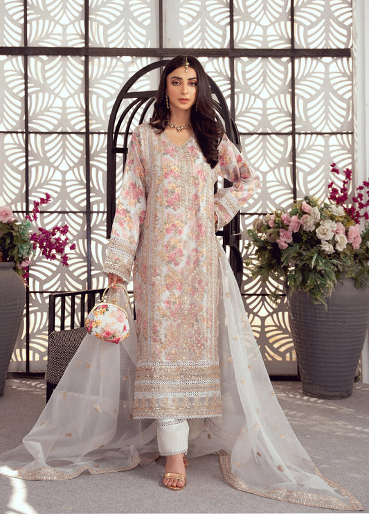 Seraphina Embroidered Luxury Organza Festive Formal Stitched 3pcs