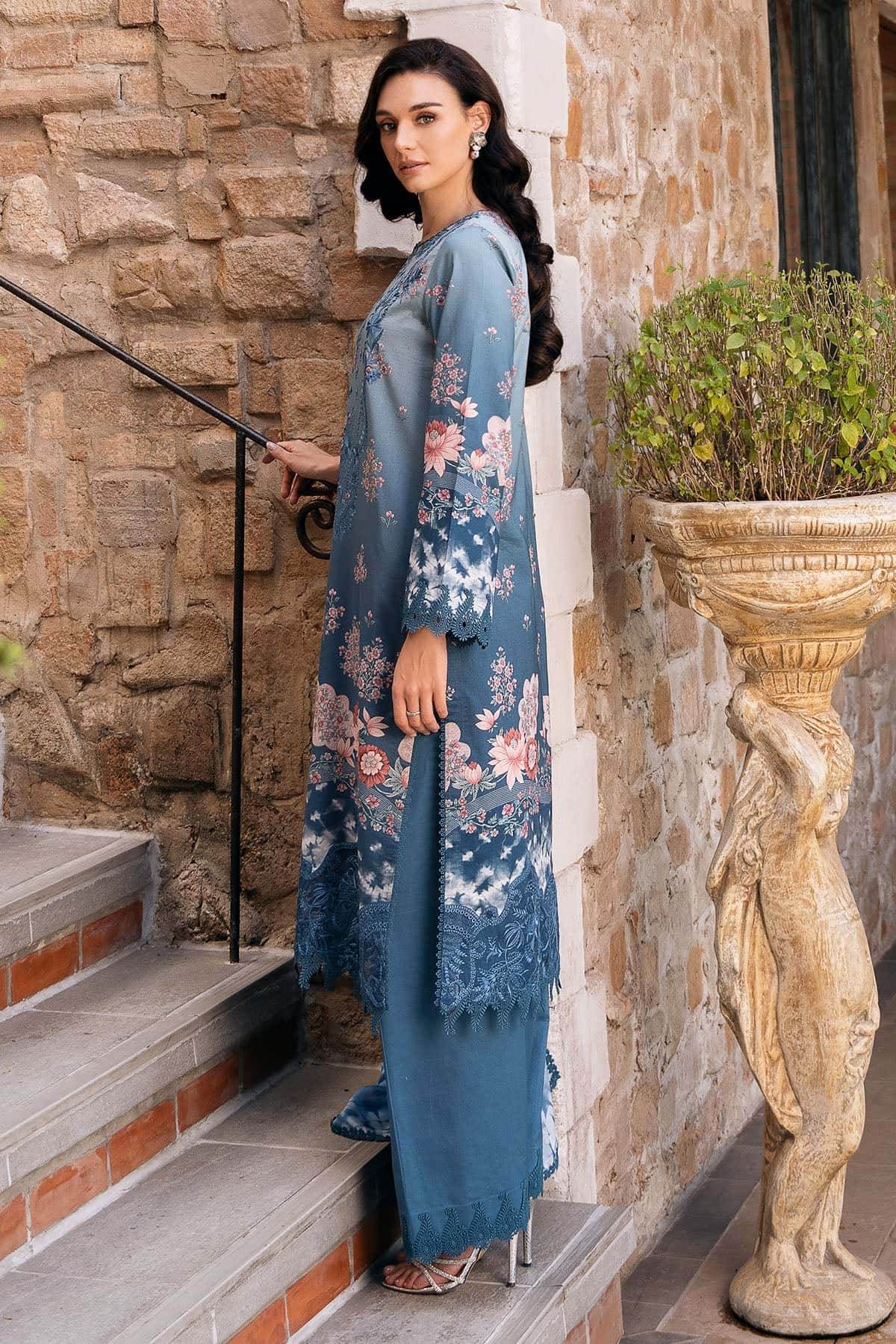 AFROZEH Damask The Holiday Edit'25 Embroidered Lawn 3pcs - Jotey