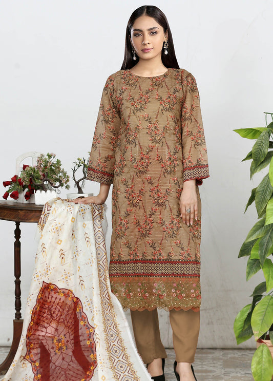 Sui Dhaga Embroidered Printed Lawn Unstitched 3pcs