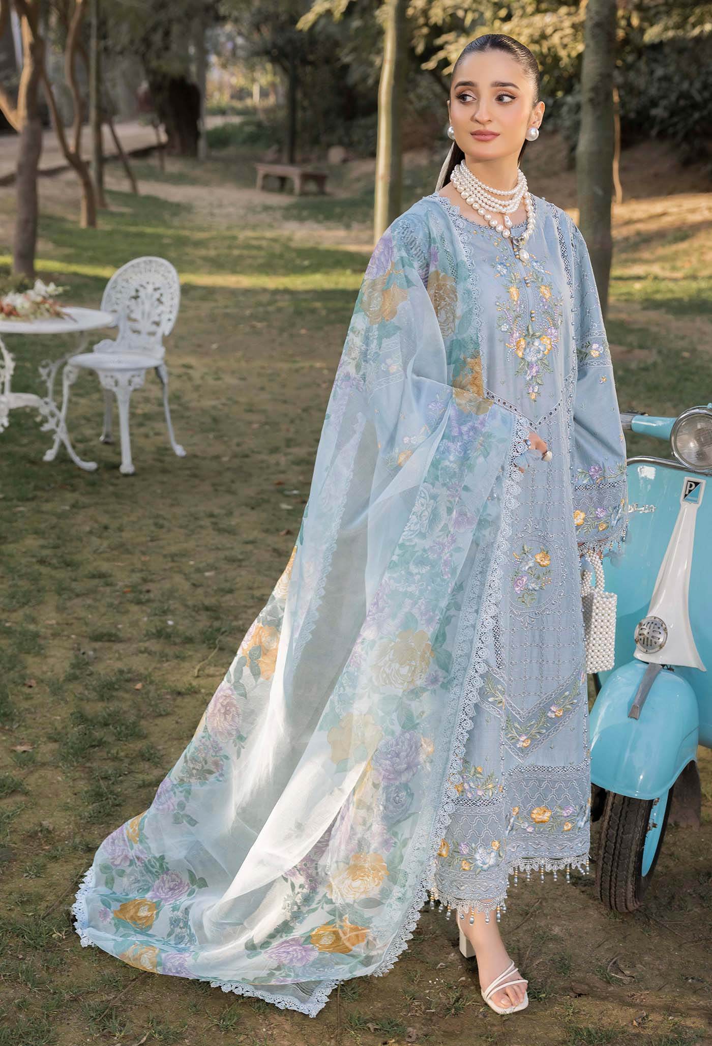 Adans Libas Gull Rukh Unstitched Lawn 3 Piece - Jotey