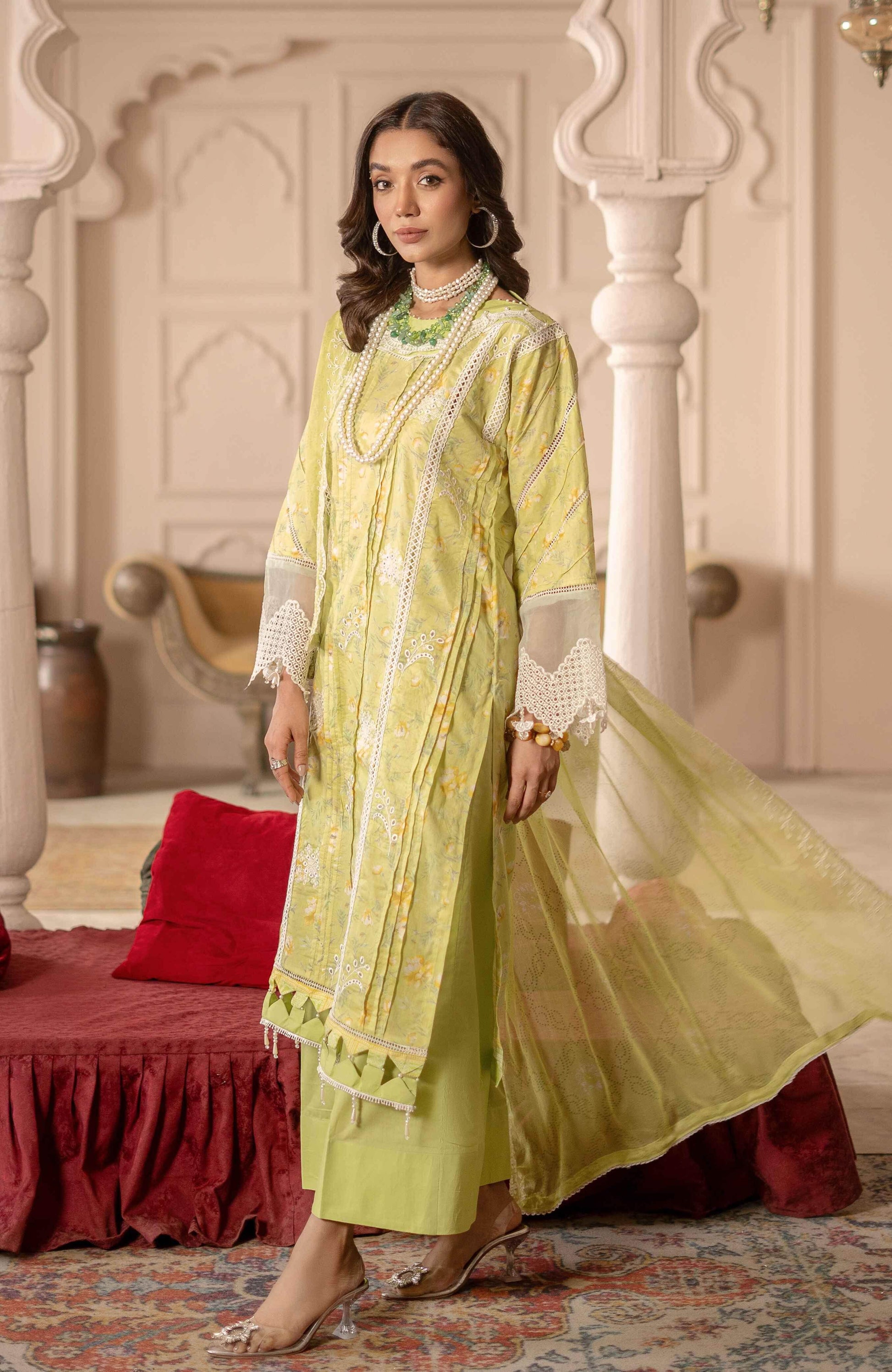 Sunshine Bloom By Alzohaib Premium Printed Embroidered Unstitched 3pcs - Jotey