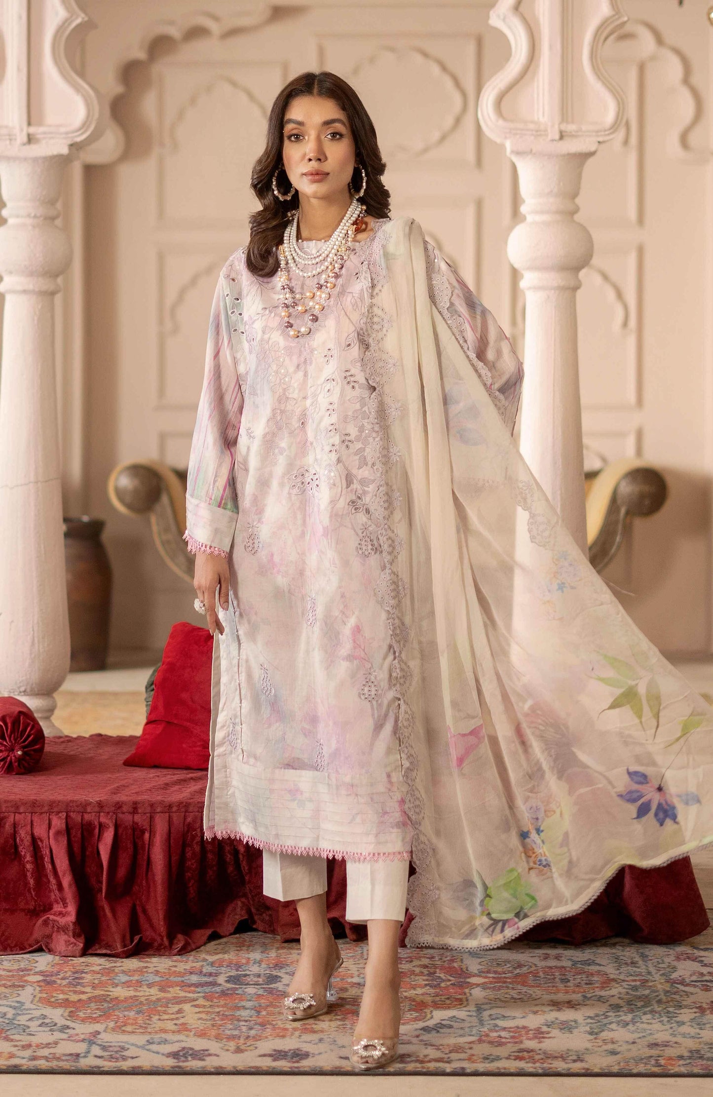 Sunshine Bloom By Alzohaib Premium Printed Embroidered Unstitched 3pcs - Jotey