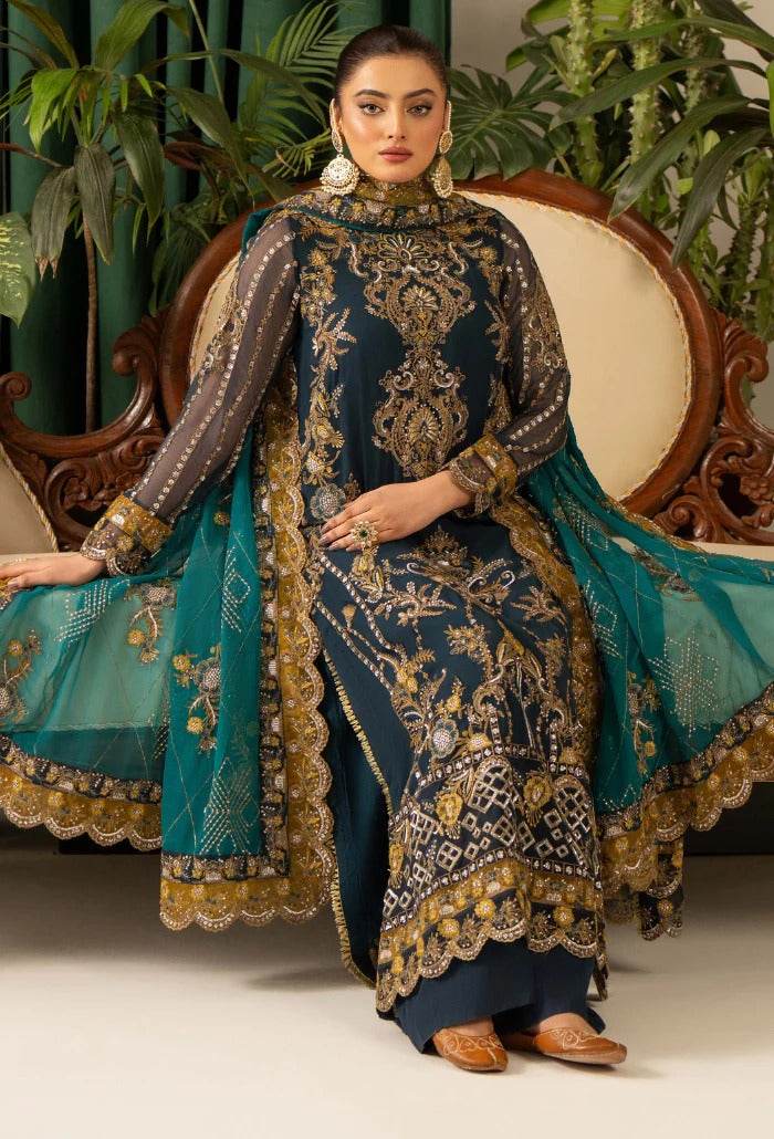 HOC By Humdum Vol-01 Luxury Embroidered Organza Unstitched 3pcs - Jotey
