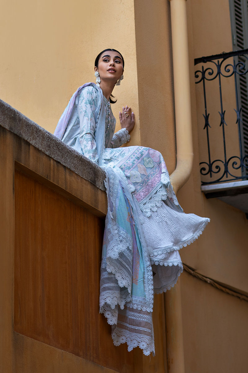 Zoha By Ansab Jahangir Embroidered Luxury Lawn'25 Unstitched 3pcs