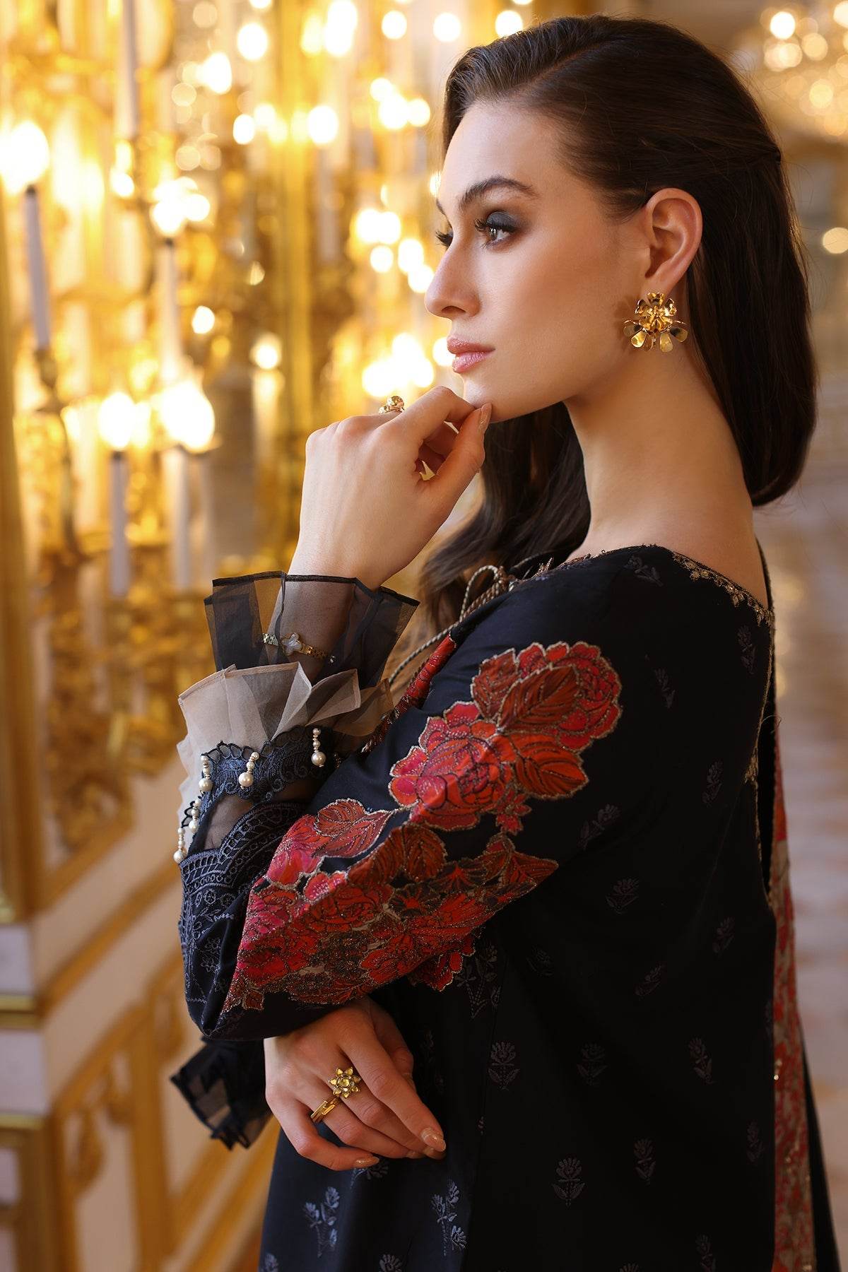 Tabeer By Charizma Embroidered Premium Chiffli Lawn Eid Edition Unstitched 3pcs - Jotey