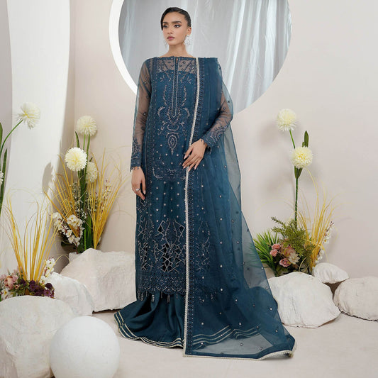 Embellished Ready to wear Organza 3pcs - Jotey