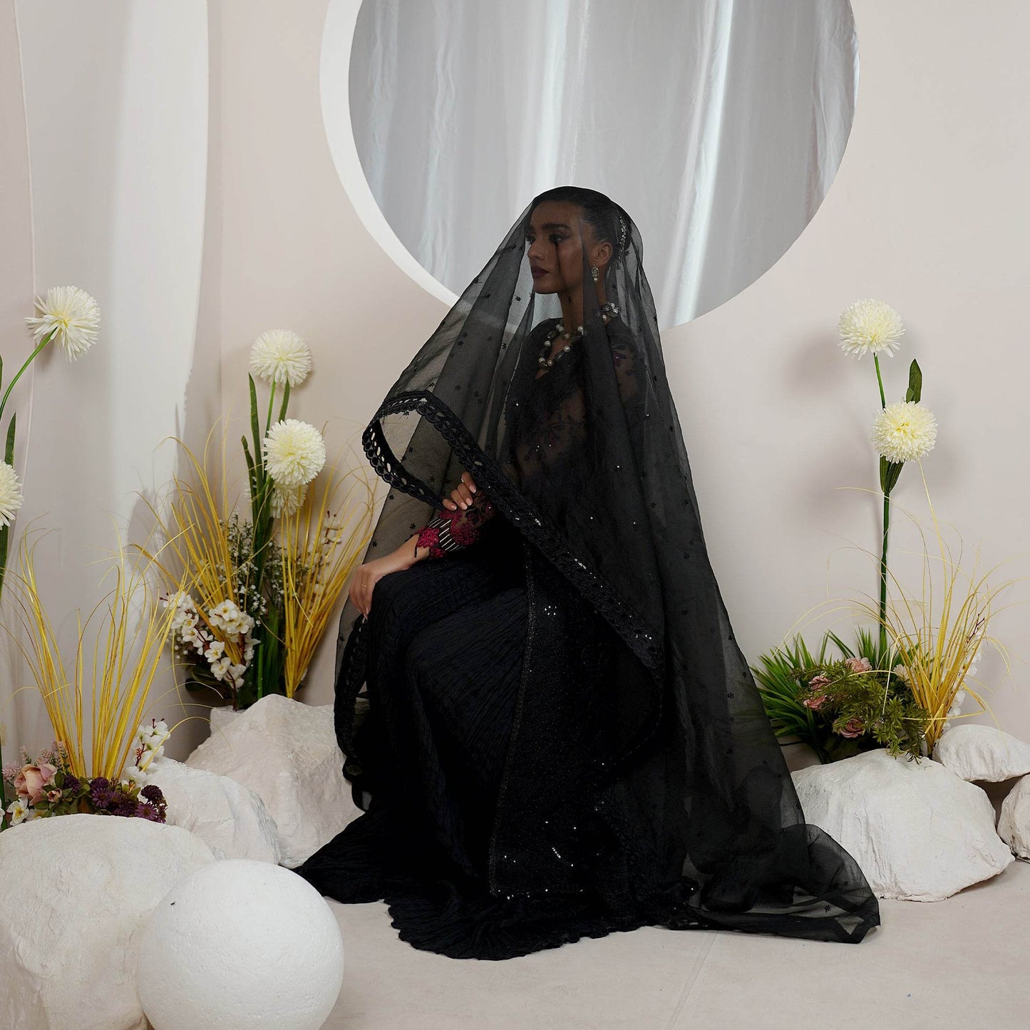 Embellished Ready to wear Organza 3pcs - Jotey