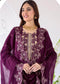 Zahikah By Bin Hameed Luxury Embroidered Chiffon Untitched 3pcs - Jotey